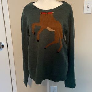 Love By Design Ugly Christmas Reindeer Sweater w/ functional bells